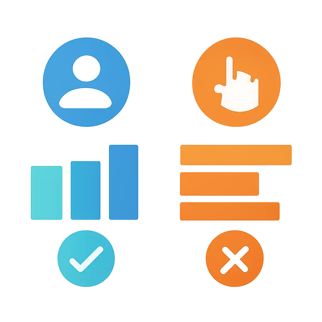 Infographic comparing options using coloured bars and icons only, no text or labels, flat design, L7 Lottery